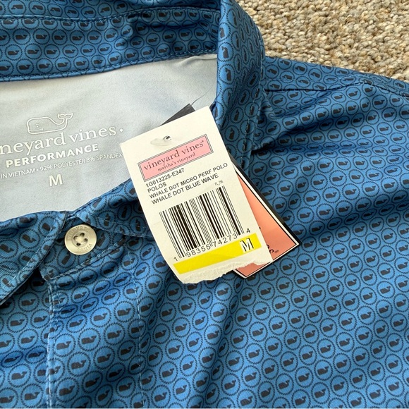 NEW w Tags Vineyard Vines Blue Polo Shirt Men’s Medium - Picture 3 of 6